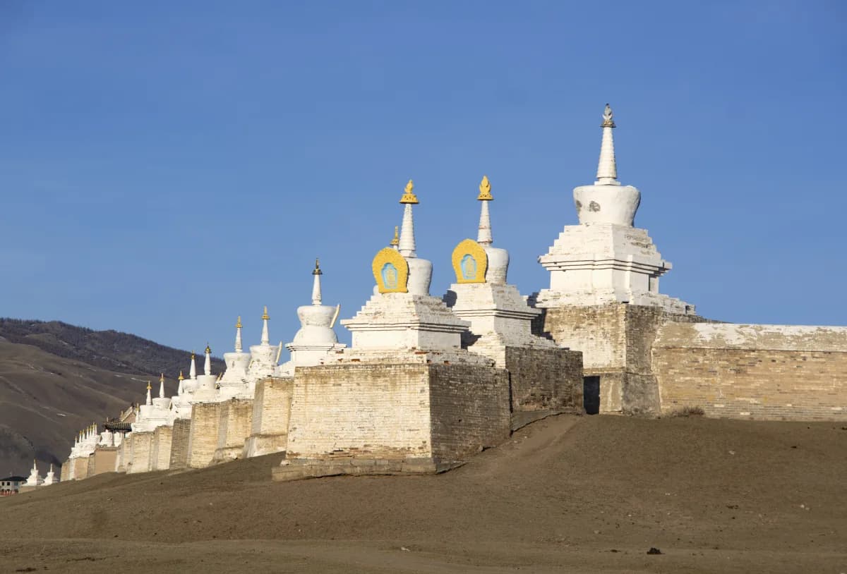 Ulaanbaatar Government Palace at golden hour